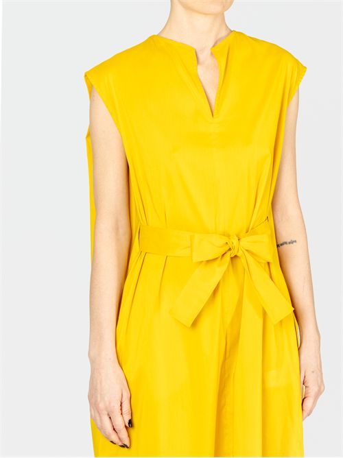 Cotton poplin dress with a waist tie bow FABIANA FILIPPI | ABD275F640L3624031